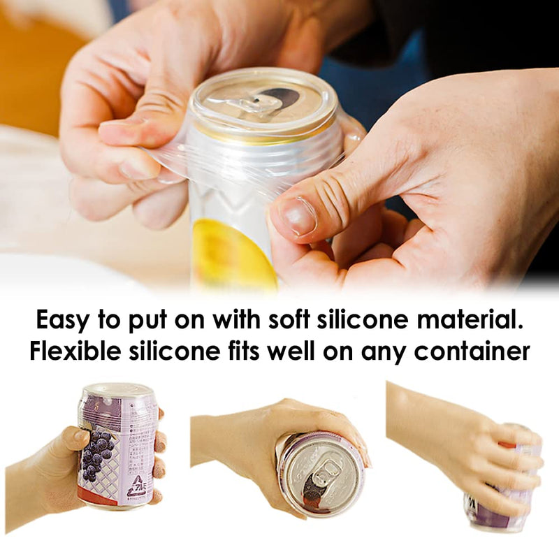 Mochi a girl,Redrink, 2-Pack Silicon Flexible Can Lid Cover,Clear Soda Lid Stopper,Food Can & Jar Cover Top,BPA Free,Reusable Food Suction Lids fits Cup,Dishwasher Safe,2-Pack with 1 Storage Case