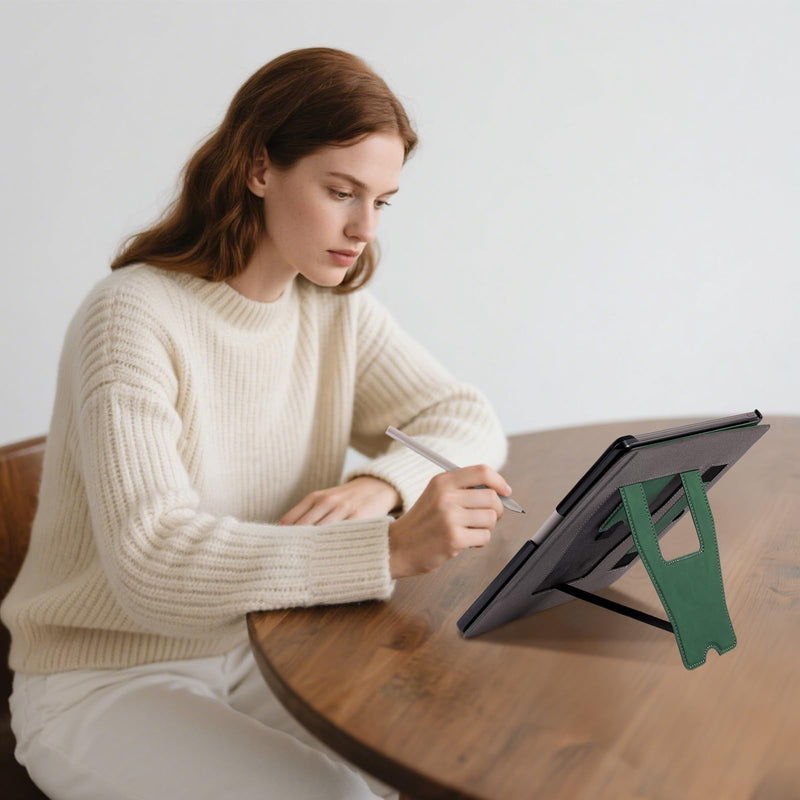 CoBak Stand Case for Remarkable Paper Pure 2026 10.3" with Hand Strap | Lightweight and Hard Back Shell Protective Book Folio Cover with 2 Kickstand Stand Angles, and Pen Holder Features, Emerald Emerald with Stand For reMarkable Paper Pure(2026)