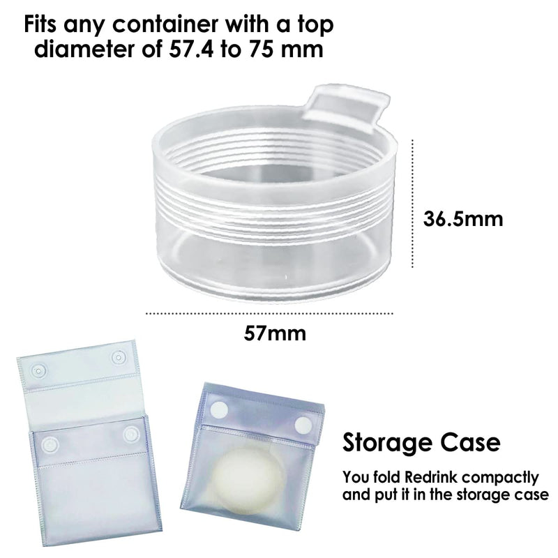 Mochi a girl,Redrink, 2-Pack Silicon Flexible Can Lid Cover,Clear Soda Lid Stopper,Food Can & Jar Cover Top,BPA Free,Reusable Food Suction Lids fits Cup,Dishwasher Safe,2-Pack with 1 Storage Case