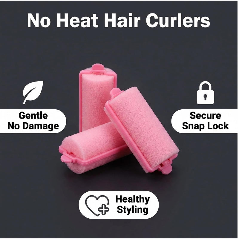  [AUSTRALIA] - 36 PCS Foam Hair Rollers,Flexible Soft Foam Hair Curlers,No Heat Sponge Hair Rollers,Curler Home DIY Curling Tool for Women Girls Kids,Roller Foam Styling Hair for Home Salon(Pink)