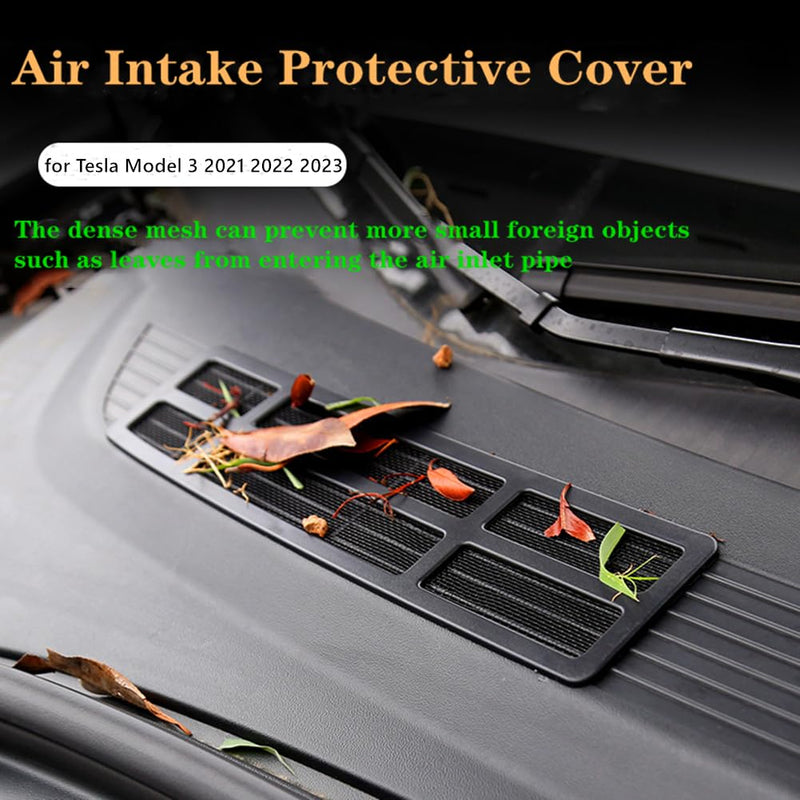Air Intake Protective Cover for Tesla Model 3 2021-2023 Air Flow Vent Protect Inlet Cover Exterior Accessories with Aluminum Alloy Mesh Air Intake Vent Grille Cover
