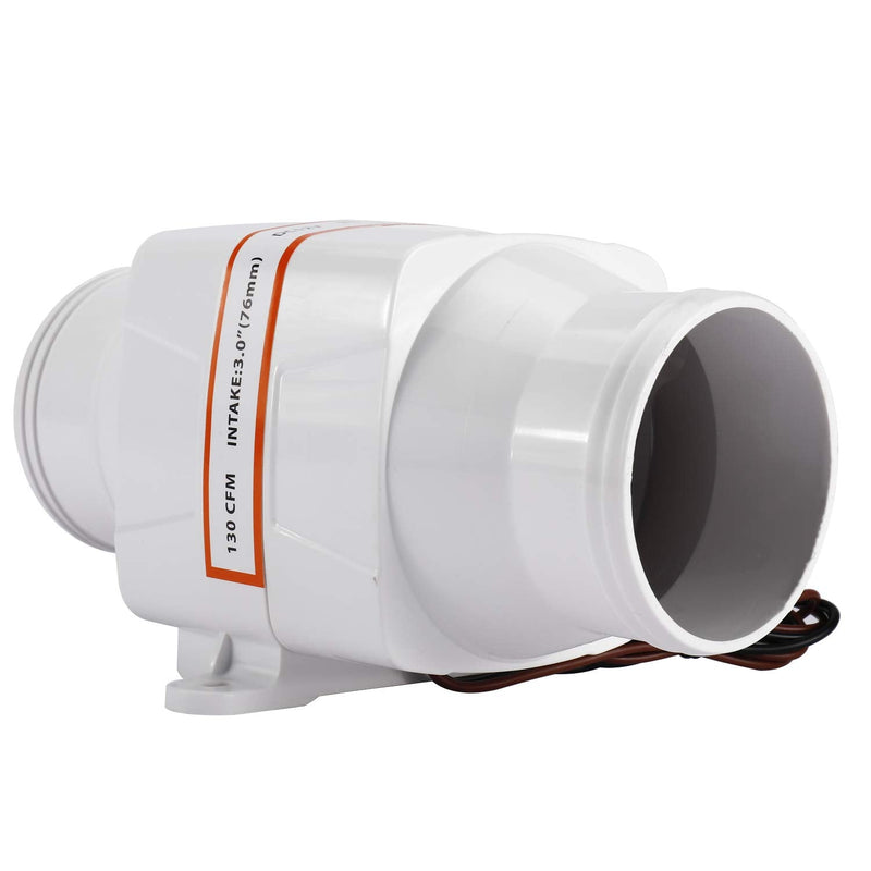Yaegoo Marine Boat 3" in-Line Bilge Air Blower DC 12V 130 CFM