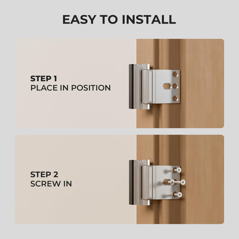 Greatalent 5Pack Home Security Door Reinforcement Lock Childproof, Door Locks for Kids Safety, Door Lock Latch Stopper for Front Door Inside Top of Door, Aluminum Construction Finish Aluminum-Silver-5Pack