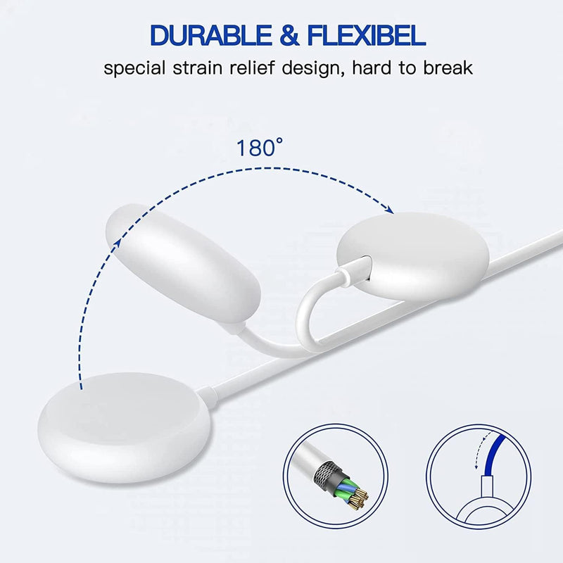 USB Watch Charger Cable for Google Pixel-Watch, Magnetic Replacement Charging Cable Cord Stand for Google Pixel Smartwatch, White, 3.3FT