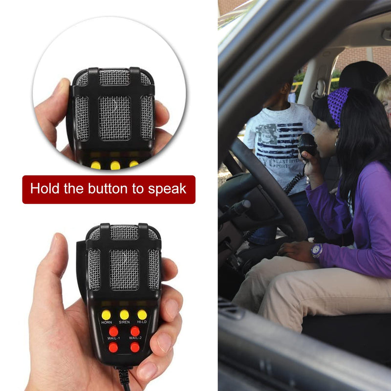 Partol Car Siren Horn 5 Tone Vehicle Siren Speaker with Mic PA Speaker System 12V 100W Emergency Sound Amplifier with Microphone