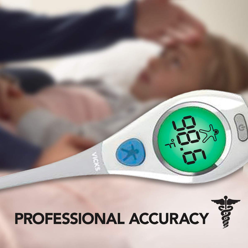 Vicks RapidRead Digital Thermometer, Temperature Readings in 2 Seconds, Use as Oral Thermometer for Adults and Baby, Rectal Thermometer or Under Arm, Water Resistant