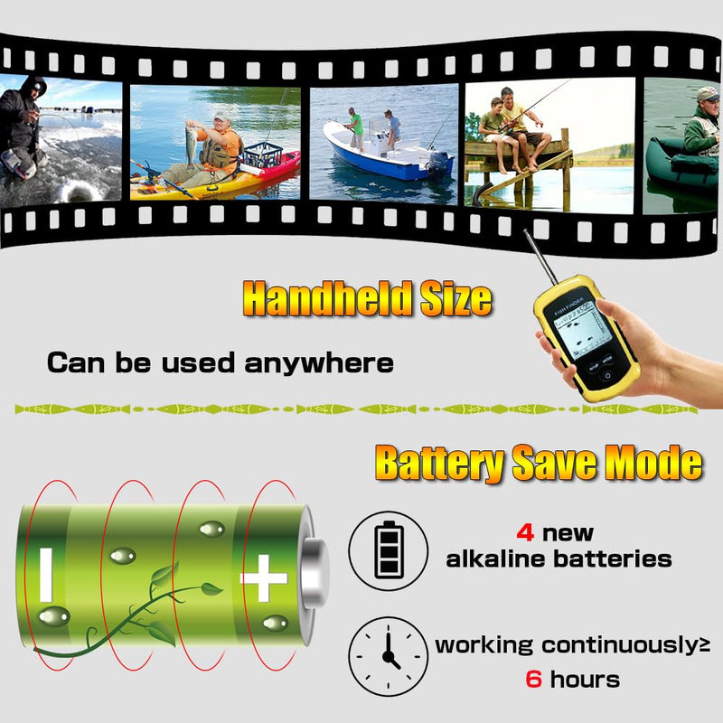 LUCKYLAKER Sonar Handheld Fish Finder Transducer Portable Water Depth Finder Boat Kayak Wireless Transducer Fish Finders