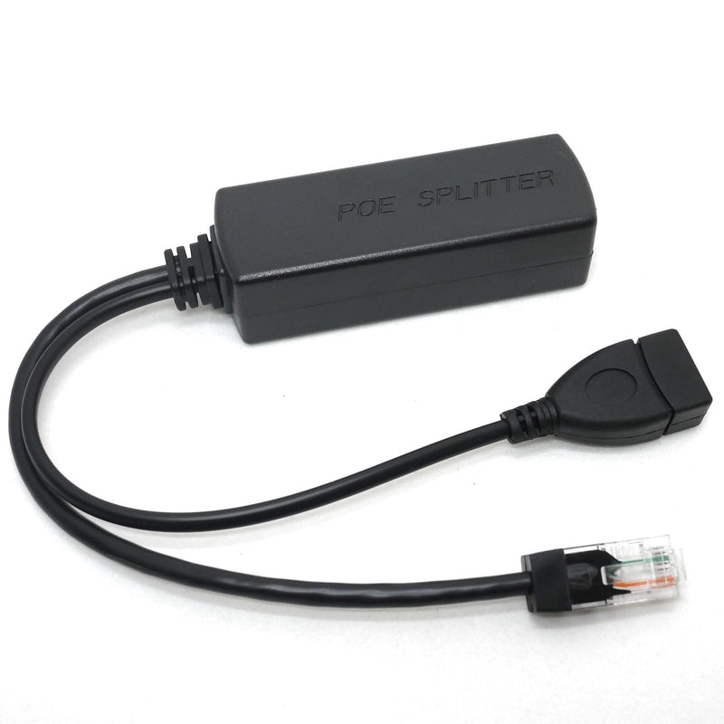 Active PoE Splitter 48V to 5V 2.4A USB Type A Female 802.3af Power Over Ethernet