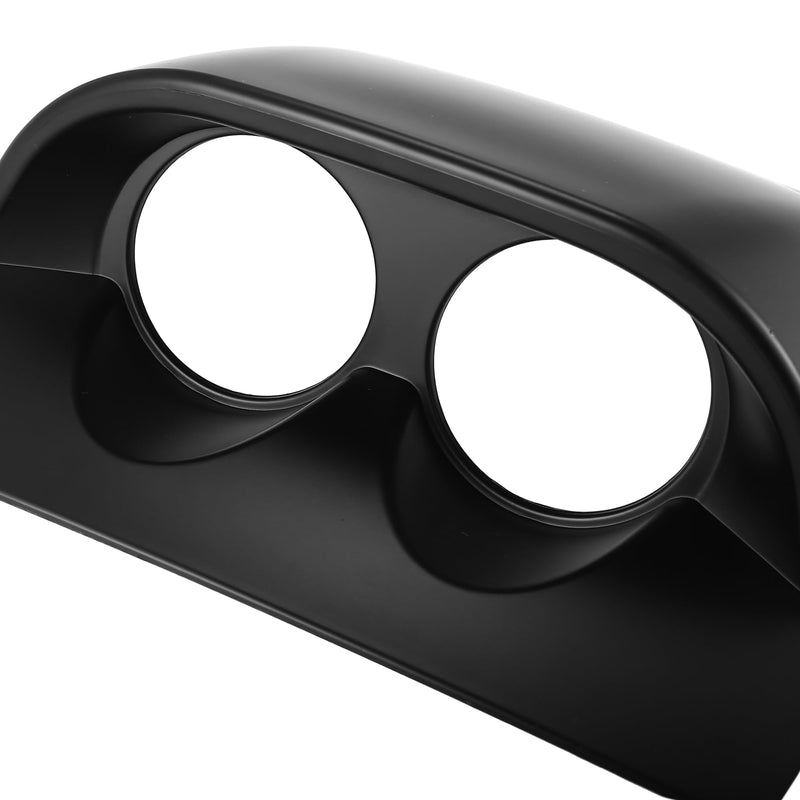 X AUTOHAUX 52mm 2" Dual Hole 2 Holes ABS Plastic Universal Console Dashboard Gauge Holder Dash Gauge Pod Car Meter Mount Bracket Dome Lip Instrument Panel Shell Black