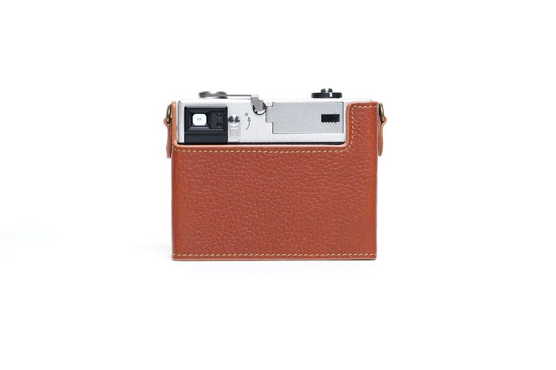 35AF Case, Handmade Genuine Real Leather Half Camera Case Bag Cover for Rollei 35AF With Lens Cover (Brown) Brown