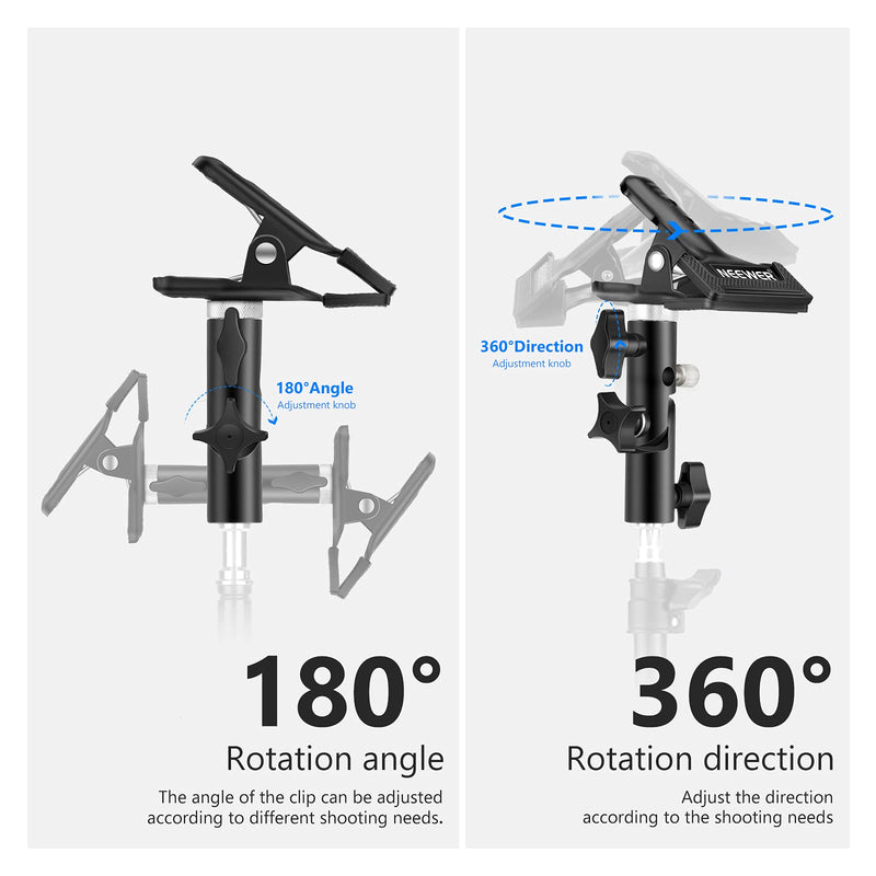 Neewer 2 PCS Photo Studio Heavy Duty Metal Clamp Holder with 5/8" Light Stand Attachment for Reflector