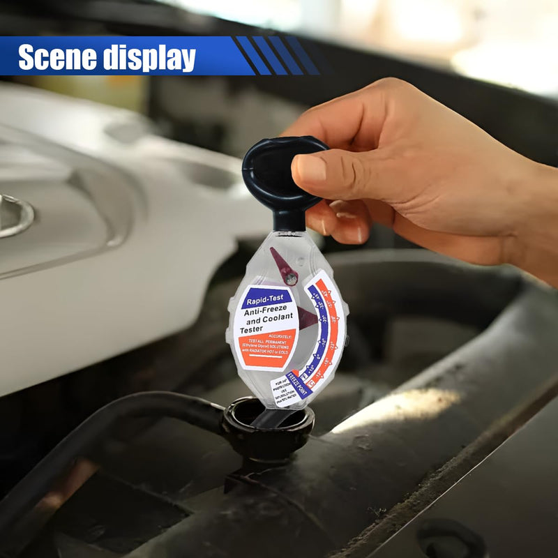 Antifreeze Coolant Tester, High Accuracy Dial Type Coolant Hydrometer Testers, Universal Car Battery Liquid Densitometer Automotive Antifreeze Tester 6/12/24V for Ethylene Glycol Coolant