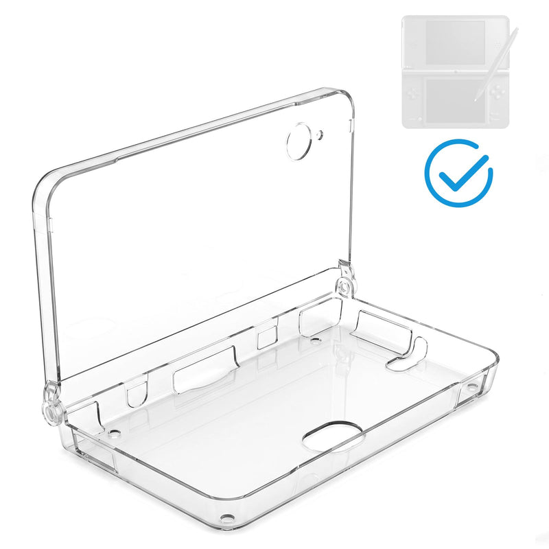 Protective Shell Cover Case & USB Charging Cable for DSi XL | Transparent, Crystal Clear Case with 1.2m/3.94ft Fast Charging Cord, Scratch-Resistant Accessories