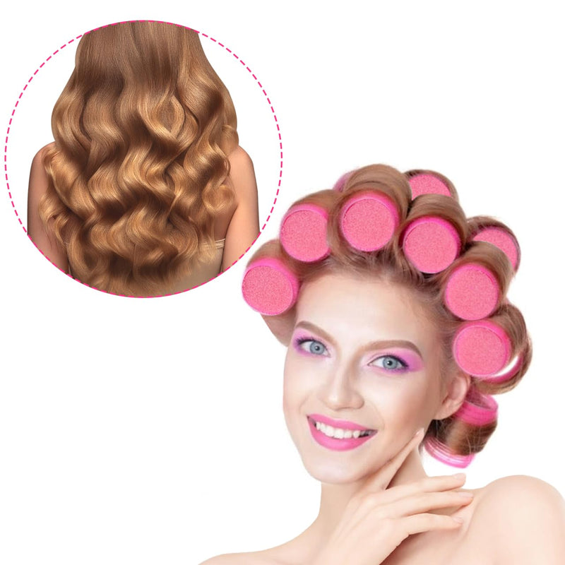 Beaupretty 8Pcs Self Adhesive Sponge Hair Curlers Self Grip Sponge Hair Rollers for Women Soft Curlers Styling Tool for Dry or Wet Temporary Curling Roller Set