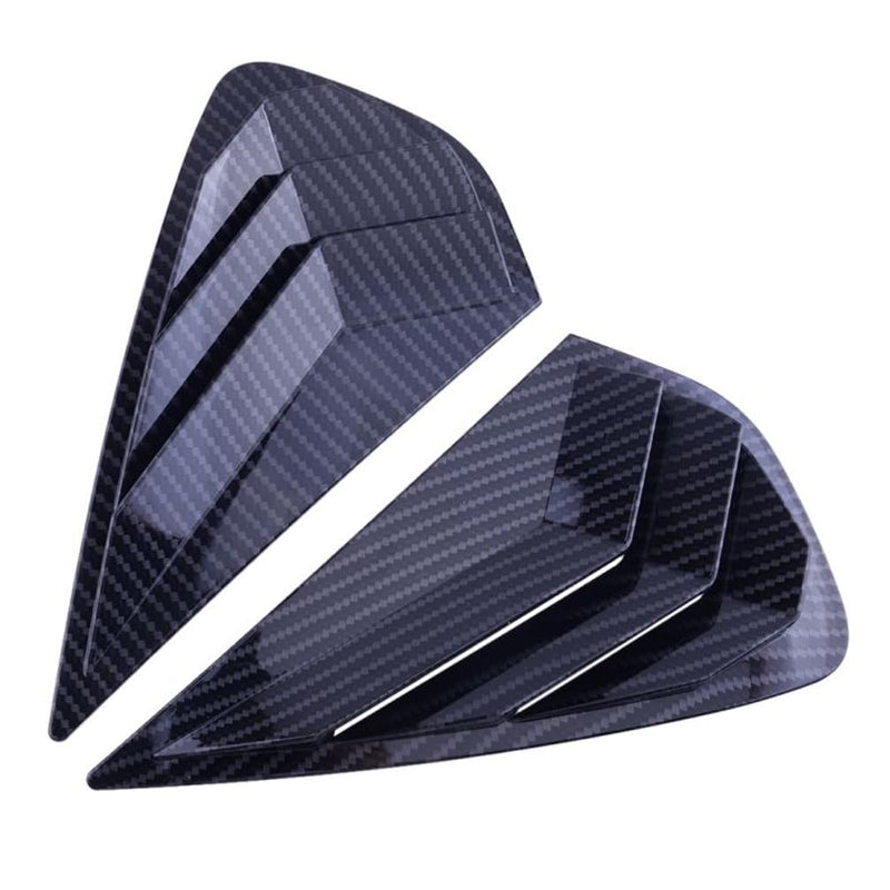 2PCS Print Rear Side Window Louvers Air Vent Scoop Shades Cover Blinds Trim for Kia Forte 2019 2020 2021 2022 2023 2024 - ABS Carbon Fiber Sport Interior Accessories Forte 2019-2024