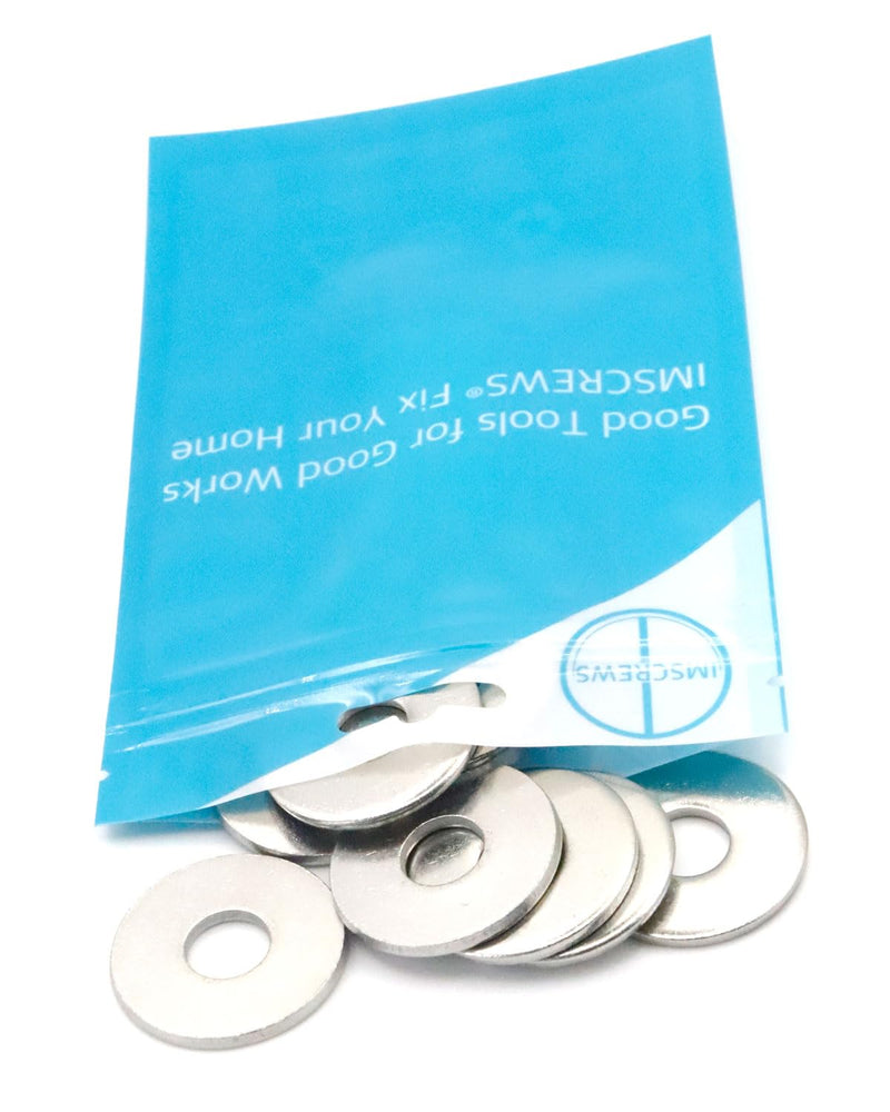 IMScrews M8 Extra Large Flat Washers - 304 Stainless Steel Washers GB5287 - Heavy-Duty Hardware for Superior Load Distribution - Pack of 50