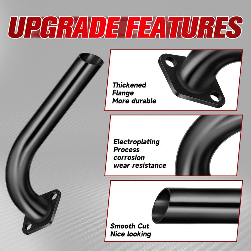 FVRITO Mini Bike Exhaust Pipe Kit for Predator 212cc 224cc 196cc Coleman CT200U BT200X CT200U-EX 6.5hp GX160 GX200 Small Engine Baja Warrior Massimo MB200 Go Kart Parts Black