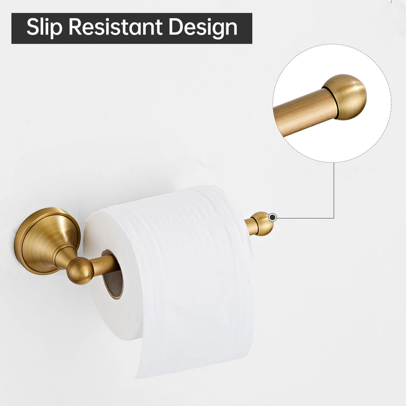 Brass Toilet Paper Holder Towel Ring, Antique Brass Towel Holder Toilet Paper Roll Holder, Rustic Towel Rack Bathroom Accessories Set Hardware 2 Pieces Farmhouse Wall Mounted
