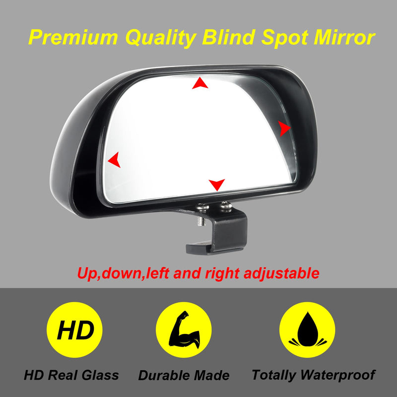 Blind Spot Mirrors for Trucks and Cars,Automotive Side View Concave Mirror Blindspot,360° Large Convex Rearview Exterior Mirror Accessories for Truck and Car(1Pack Black) 1Pack Black