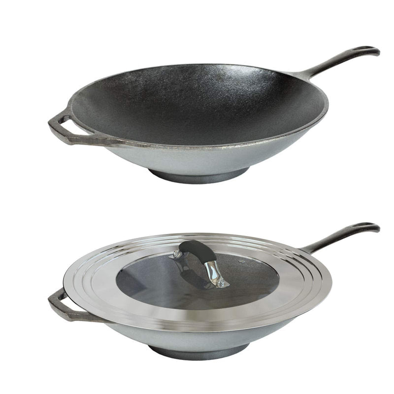 15 inch Large Universal Lid for 11-15" Pans Pots, Stainless Steel Pan Lid Cover for 11 12 13 14 15 In Cast Iron Skillets Frying Pans Woks 15 Inch