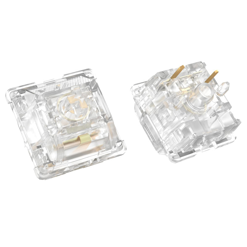 DUROCK Ice King Switches, Progressive Spring Transparent Clear RGB Switch, 5-Pin Pre-Lubed Mechanical Keyboard Switches (Ice Kings Linear, 90pcs) Linear 62g