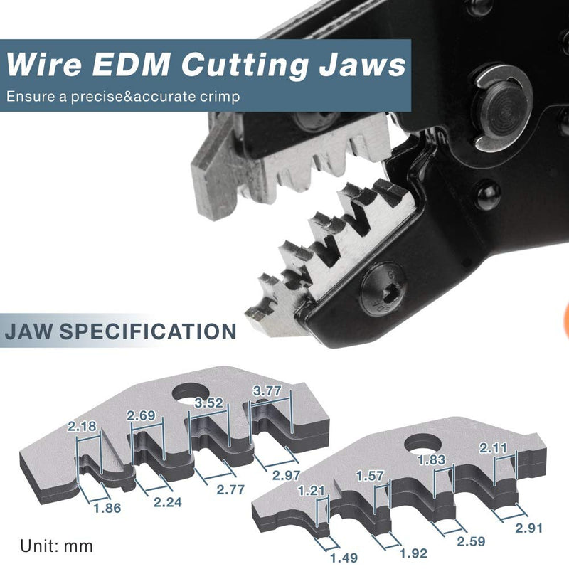 SN-2549 0.08-1.0mm² 28-18AWG Ratecheting crimping tool w/ 1470pcs PH 2.0mm Connector Kit