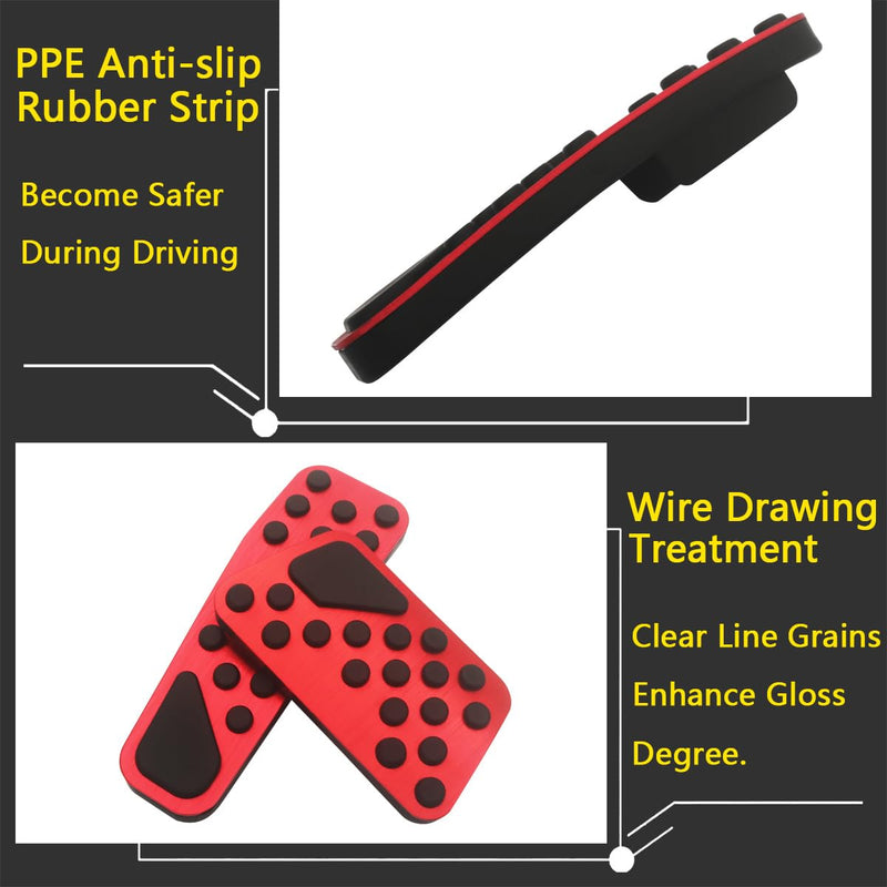 Accelerator Gas Brake Pad Cover Compatible for Dodge Challenger Foot Pedals 2008-2024, Compatible for 2011-2023 Dodge Charger Accessories, for Chrysler 300/300C 2010-2019 Pedal Cover Red