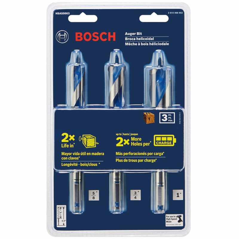 Bosch HSAS5003 3 pc. 6-1/2 in. High-Speed Auger Bit Set 3pc set