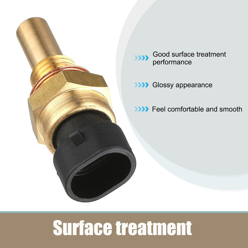 Pack-1 Car ECT Temp Sensor, Durable Waterproof Metal Engine Temperature Sensor Replacements, OEM #15404280 12191170 60811520 12608814 Compatible with Delphi (Gold)