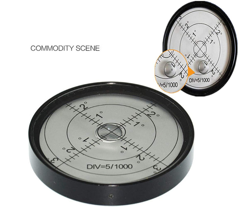 Levels High Precision Round Bullseye Bubble Aluminium Case Bullseye Spirit Bubble Surface Level Round Inclinometers for Surveying Instruments and Tribrachs, Ø60mm,Accuracy 15'/2