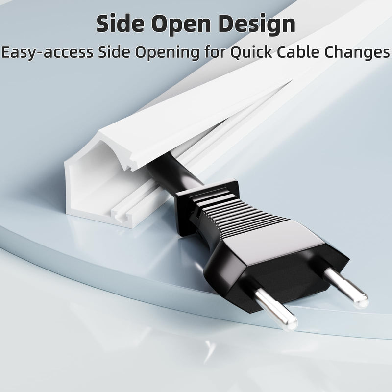 39" Flexible Cord Hider for 1 Cable,Side-Open Cord Covers for Wire on Wall | Self-Adhesive TV Cable Cover,Small Wire Concealer Hide Wires Along Wall,Cable Raceway for Home Office,White White 39 Inch