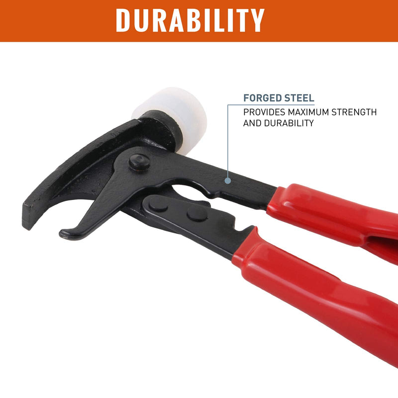 RockTrix - Heavy Duty Wheel Weight Hammer - Balancing Tool Hammer Plier for Clip On Weights - Red Medium