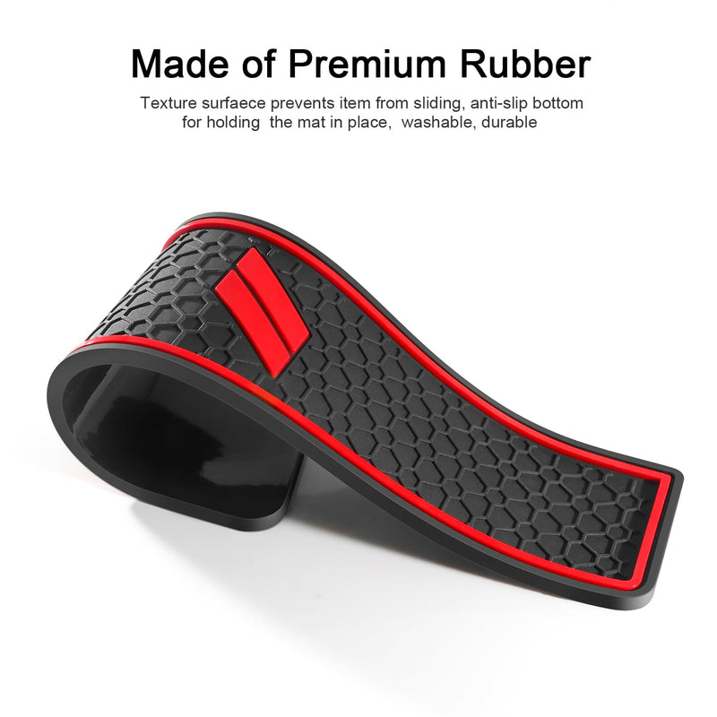 Cup Holder Inserts for Dodge Durango Accessories 2021 2022 2023 2024 2025 2026 Center Console Mat Custom Fit Silicone Cup Liners Pads Interior Decoration (5pcs/Set, Red) 2021+