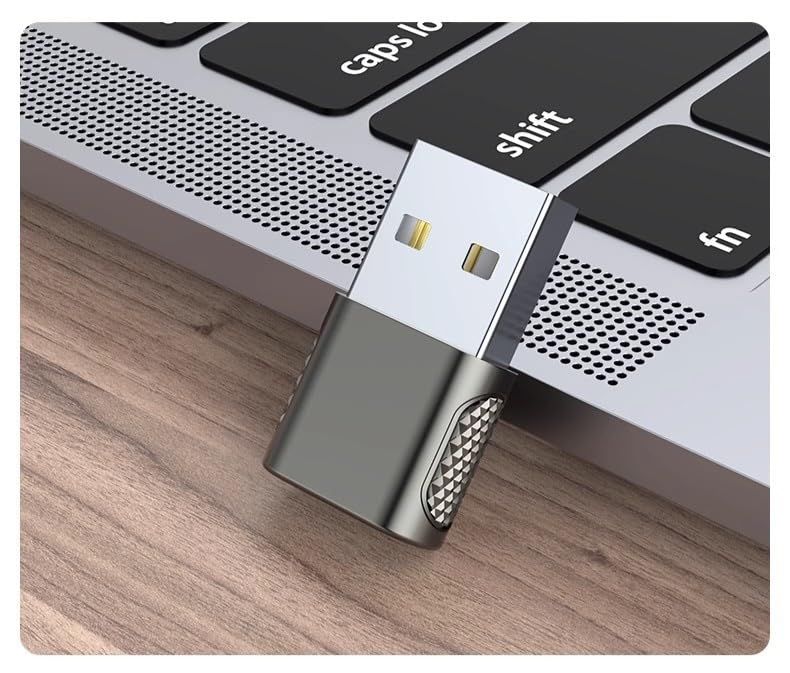 USB-A to Type-C Adapter, Zinc Alloy, USB 3.0 Male to USB-C Female Converter for Charging and Data Transfer (2 Pack)