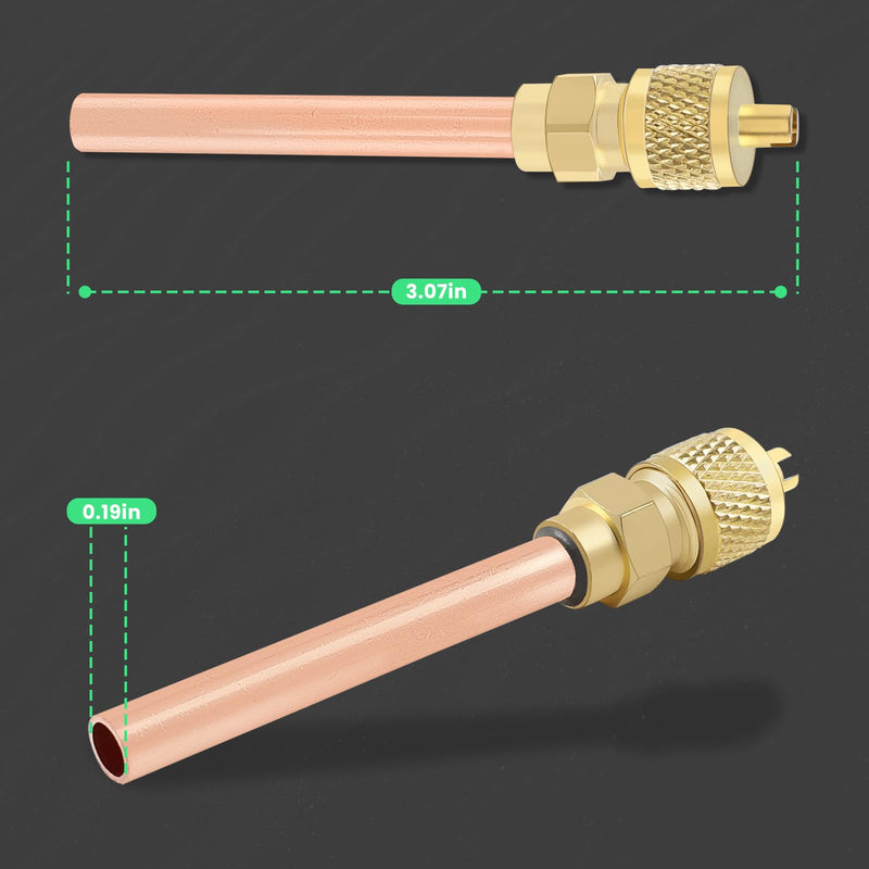 AUTOKAY 10PCS Stem HVAC AC Schrader System Vacuum 1/4" SAE *1/4" OD *2.75" AC Refrigeration Kit
