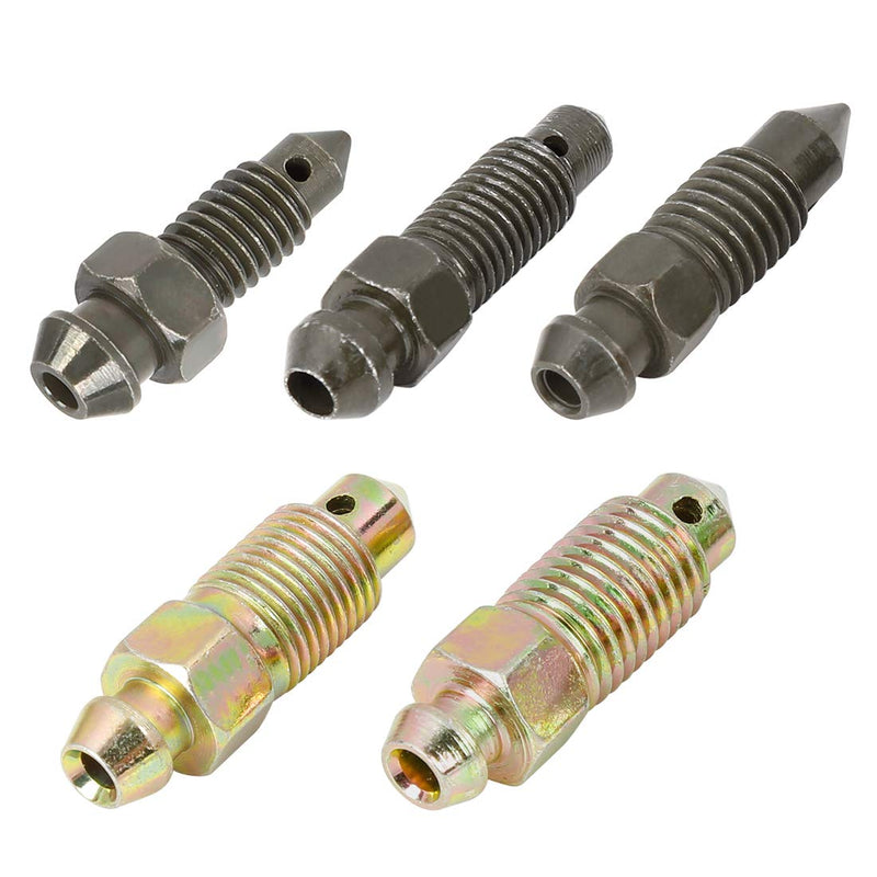 F FIERCE CYCLE 10Pcs M6x1mm M7x1mm M8x1.25mm M10x1mm M10x1.25mm Banjo Bolt Bleeder Screw with Cap for Motorcycle Brake Master Cylinder