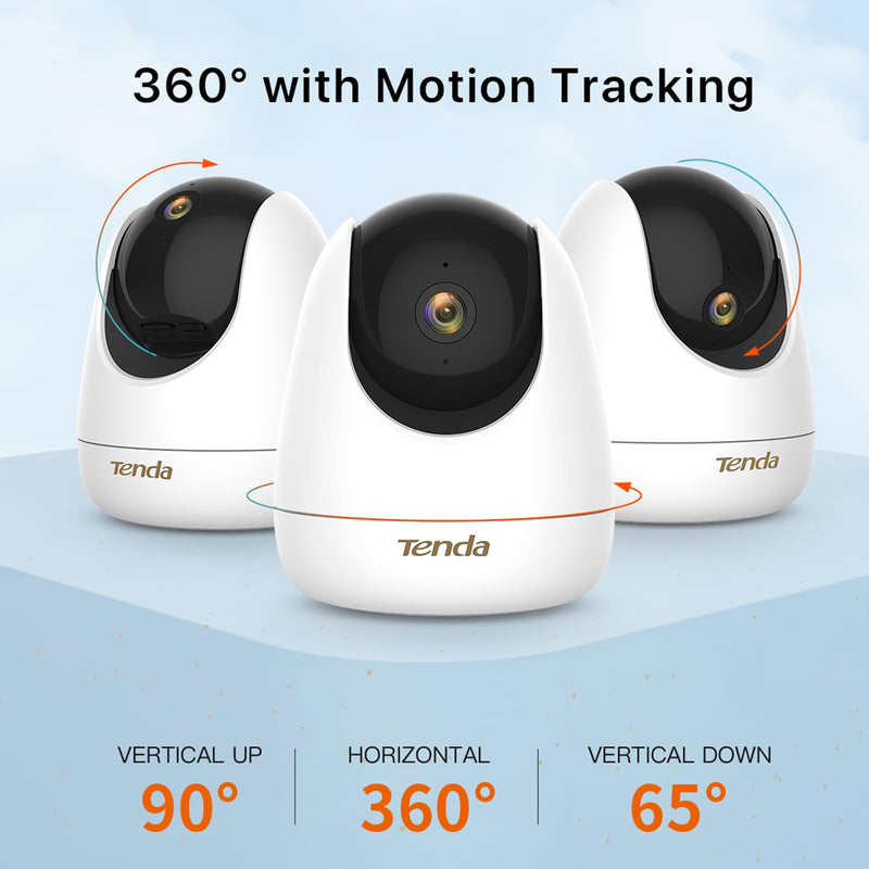 Tenda 2.5K Security Camera Indoor,4 MP Pet/Baby Cameras for Home Security, 2-Way Audio, Human/Pet/Baby Crying Detection, Night Vision, Plug-in WiFi Camera for Inside House (CP7) Plug-in Indoor Camera (4MP)