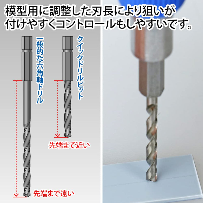 GodHand Quick Drill Bit Set of 5 (A) GH-DBQ-5A for Plastic Models Quick Drill Bit Set of 5 (A) 0.2 inches