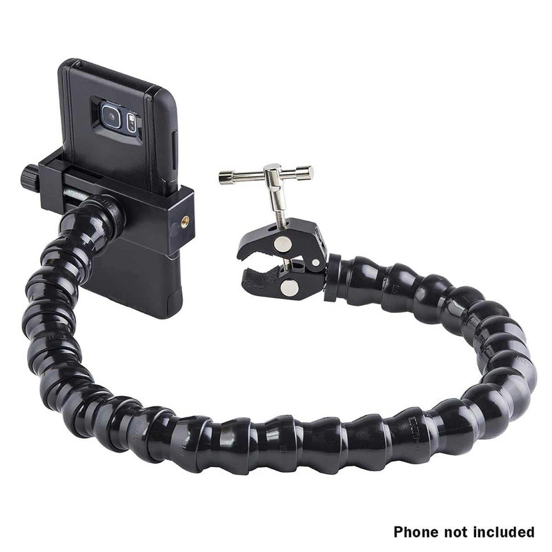 MOGO ModularHose Assistive Technology Phone Holder with Compact Mini Clamp, Mounts to Round Tubes up to 1.5" Diameter, 24 Inch Arm 24 Inch (Pack of 1)