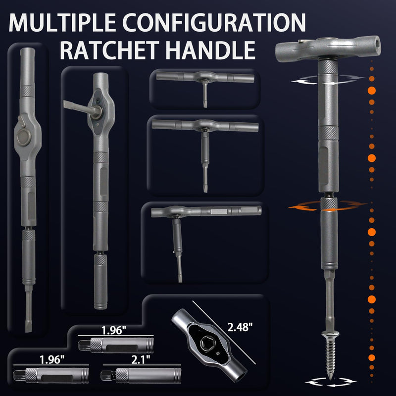 42 in 1 Magnetic Screwdriver, Screwdriver Set, Multi Bit Ratcheting Screwdriver Set with Storage Case Repair Tool Kit for Computer, Eyeglass, Bicycles, Watch, Ring Doorbell, Furniture (Grey) Grey