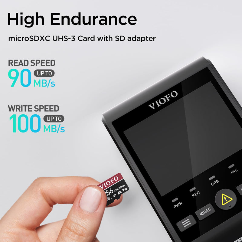  [AUSTRALIA] - VIOFO 256GB Industrial Grade microSD Card, U3 A2 V30 High Speed Memory Card with Adapter, Support Ultra HD 4K Video Recording VIOFO 256GB microSD Card