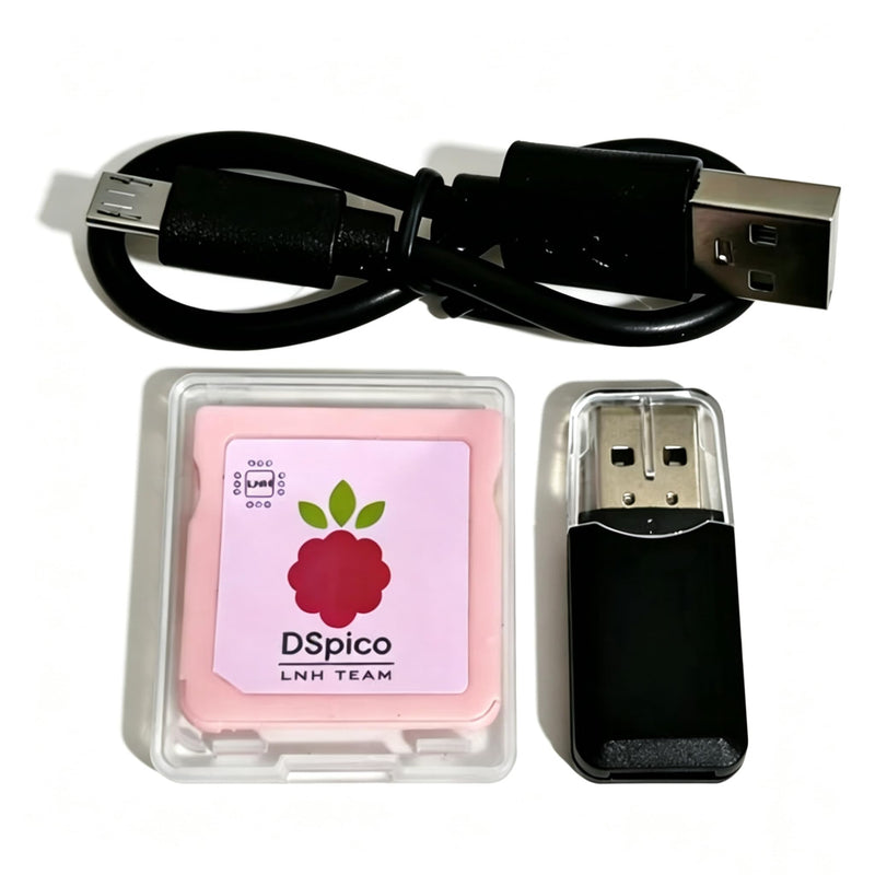 DSPico Pink Shell Edition – RP2040 Open-Source Flash Cartridge with 6MB/s High-Speed Loading, Dual Power, DS Mode & Pico Launcher Support for Homebrew & Backups, Injection-Molded, Not 3D-Printed