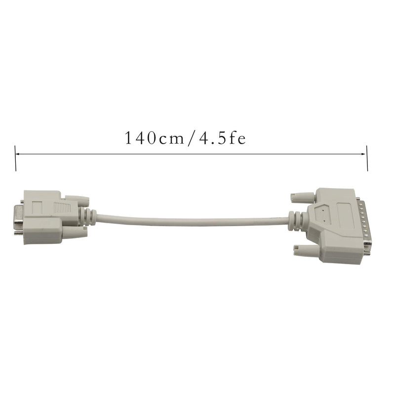 PNGKNYOCN 4.5 Feet DB9 (9 Pin) Female to DB25 (25 Pin) Male Empty Modem Serial Parallel Printer Cable YOUCHENG for DTE PC Mac Linux Data Transmission Communication