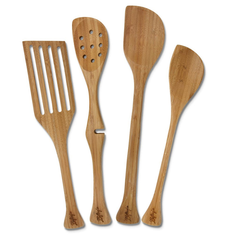 Lefty's Kitchen Tool Set Includes Left Handed Can Opener, Oven Mitt and 4 Bamboo Utensils, 6 Pcs.