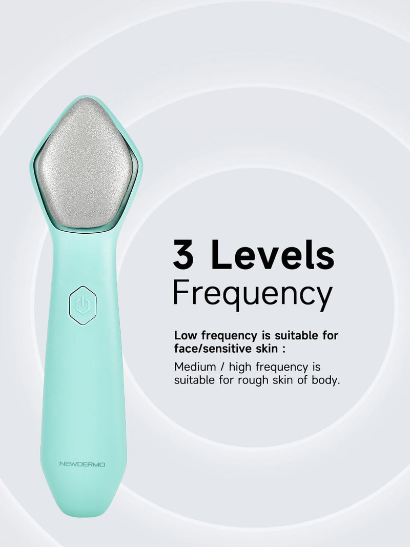 NEWDERMO Microdermabrasion Machine Pro, Large Diamond Electric Microdermabrasion Wand Tool With 3 Levels Frequency for Face Body Exfoliate Skin Care (Green) Green