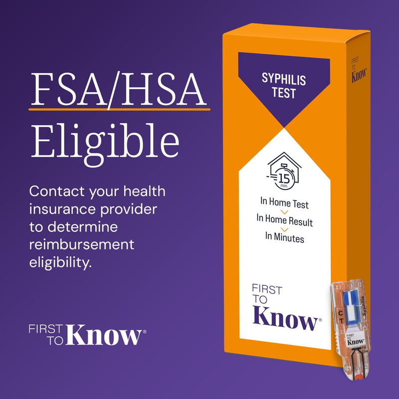 First To Know® Syphilis Test, in Home Fingerstick Blood Test with in Home Result in 15 Minutes, Discrete, Lab Accurate Testing (1 Test)