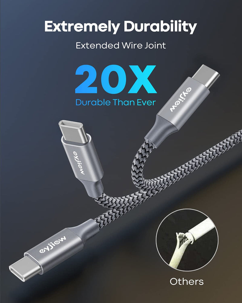 USB to USB C Cable, USB A to USBC Cable Charger Cord for iPhone 17/16/15 | Series, for Samsung Galaxy S26 S25 A17 A16, Moto G Play, Earbuds Charging Case etc 8FT[1-Pack] Grey 8Foot 1