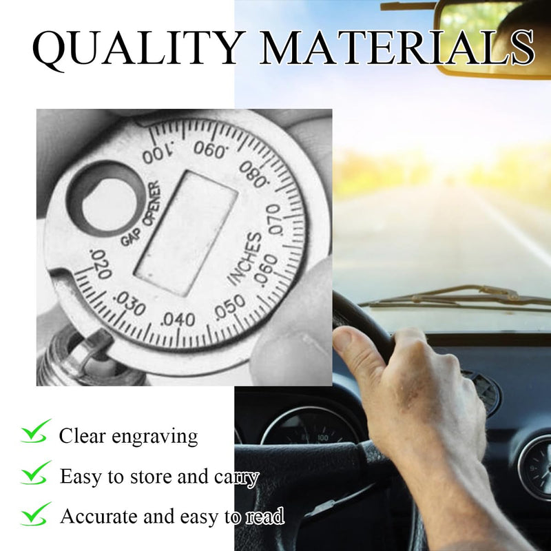 2 PCS Spark Plug Measuring Tool, Measuring Wire Spark Plug Gap Gauge Tool Scaled from 0.020 to 0.100 Inch, Spark Plug Gauge Gap Tool, Universal Gap Measuring Tool Car Accessories 2 PCS