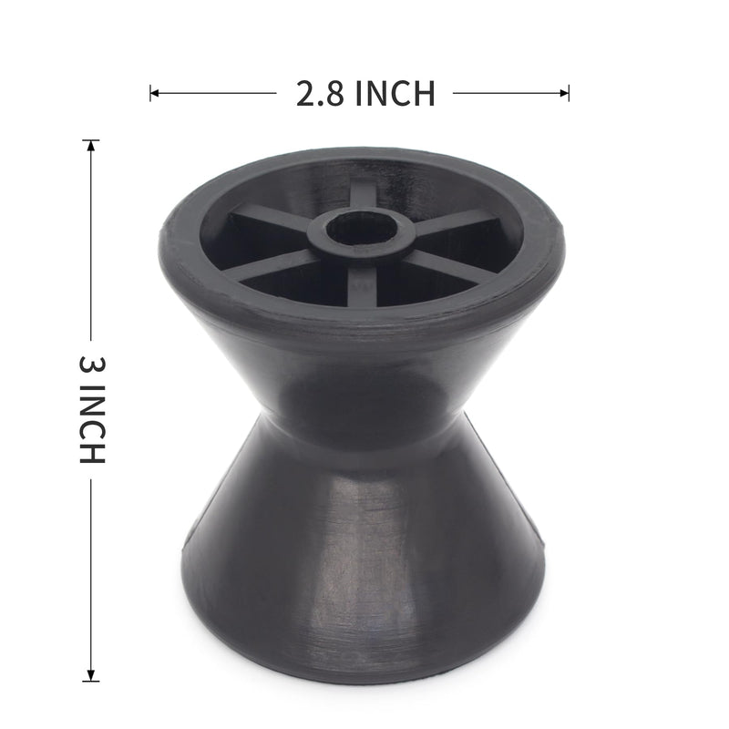 5" X 3" & 7" X 4" Boat Trailer Roller Assembly with 1/2 Inch Shaft Bow Stop ‎5" X 3" ‎V-Shape Black