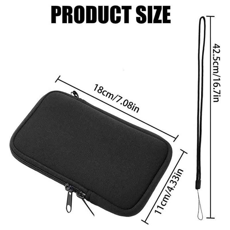 2 Pack Neoprene Cell Phone Sleeve Phone Pouch, Shock-Absorbing Pouch with Zipper & Adjustable Strap Cell Sleeves, Water Shedding Storage for Large Smart Devices Up to 6.7 Inch Blue Black